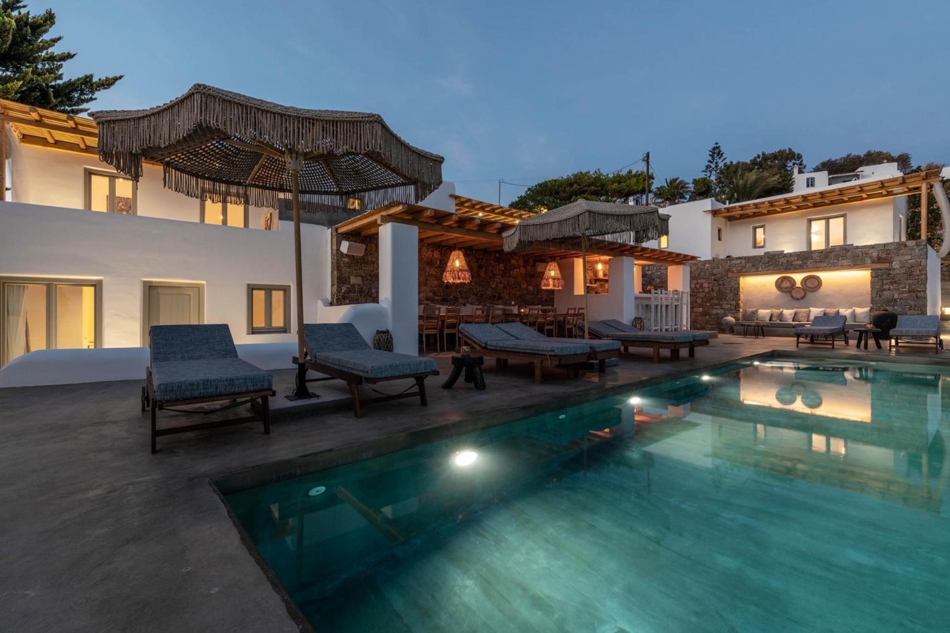 Trinity Mykonos - Beachfront Villa بلاتيس يالوس المظهر الخارجي الصورة