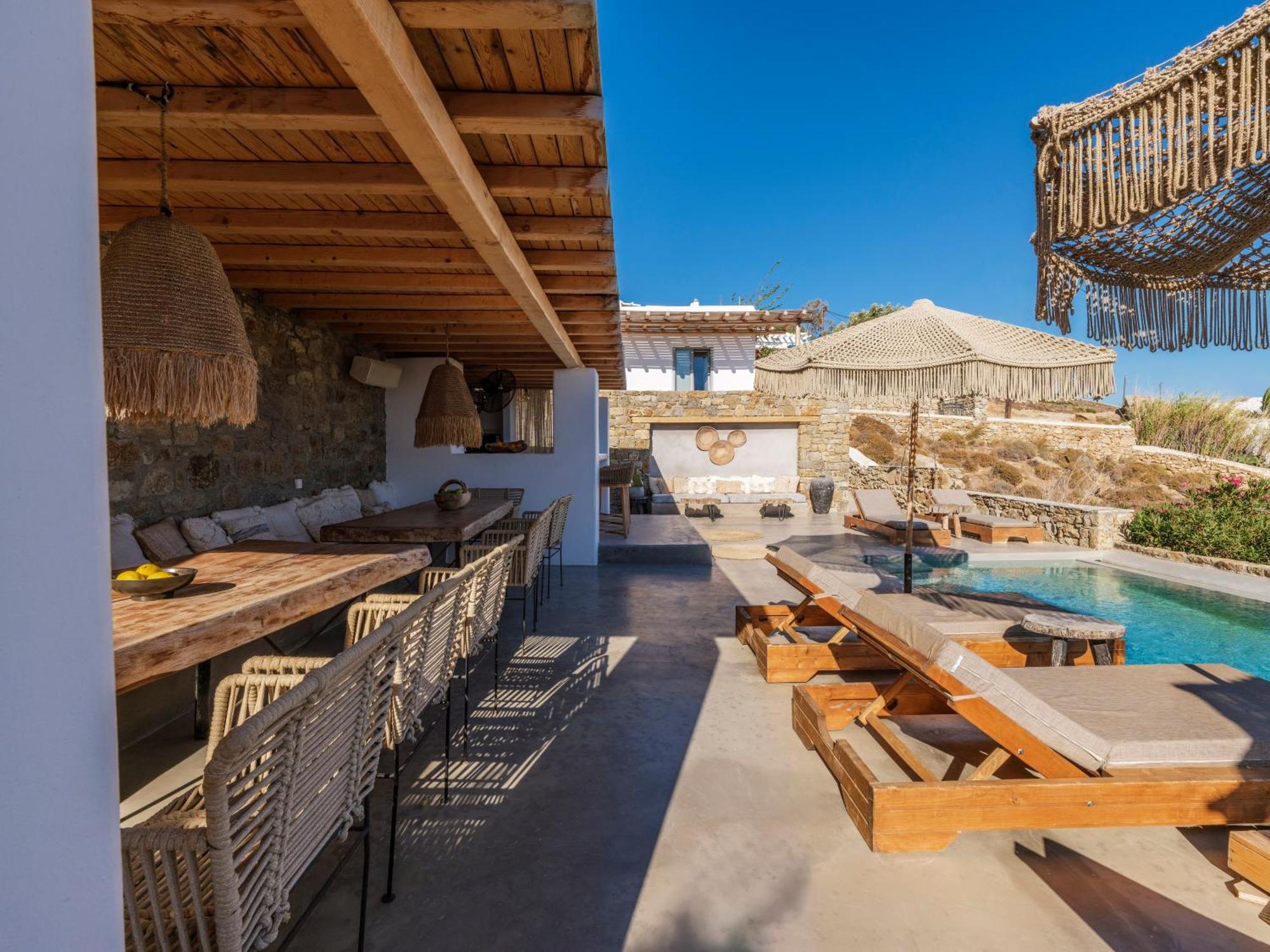 Trinity Mykonos - Beachfront Villa بلاتيس يالوس المظهر الخارجي الصورة