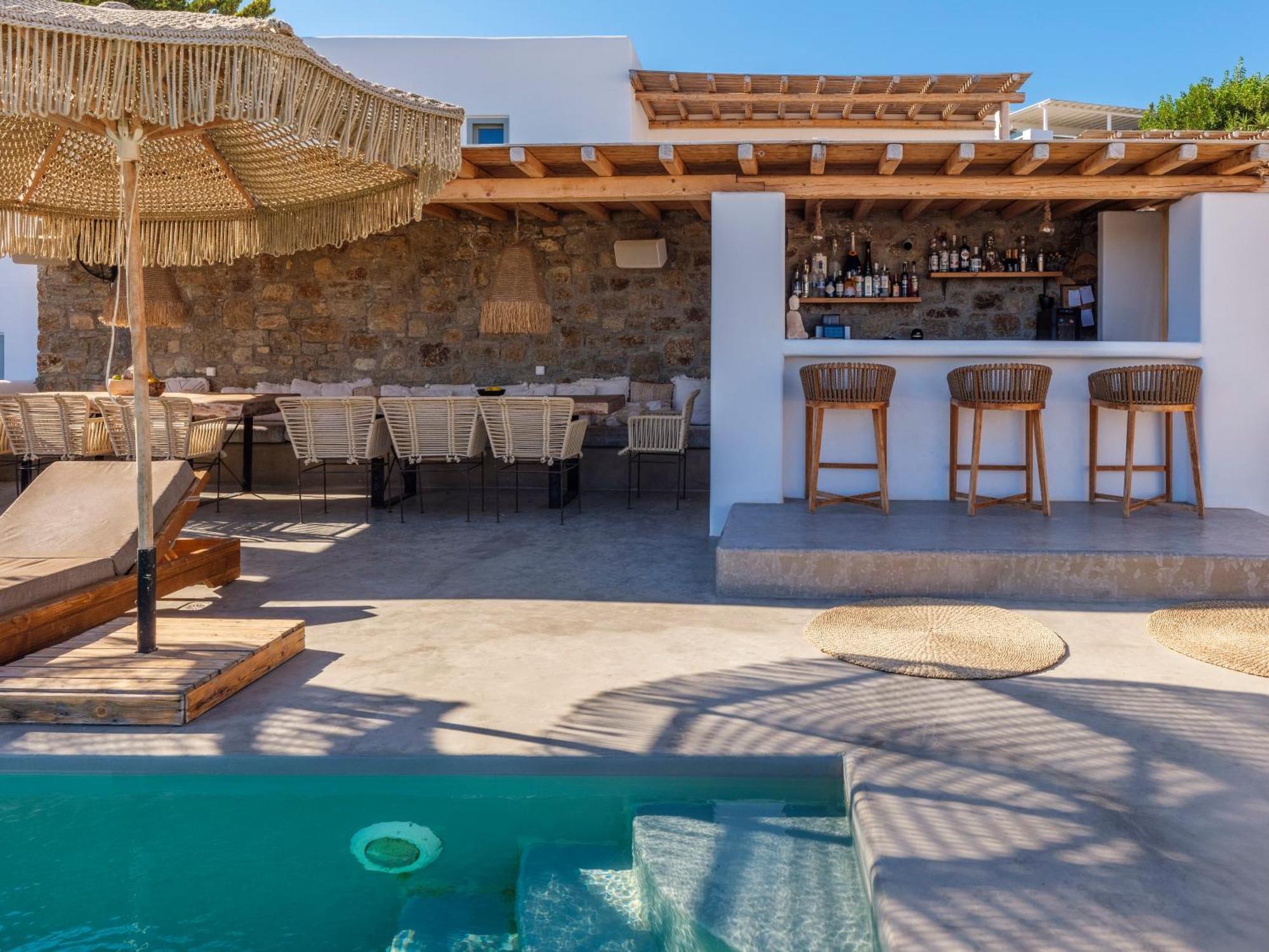 Trinity Mykonos - Beachfront Villa بلاتيس يالوس المظهر الخارجي الصورة