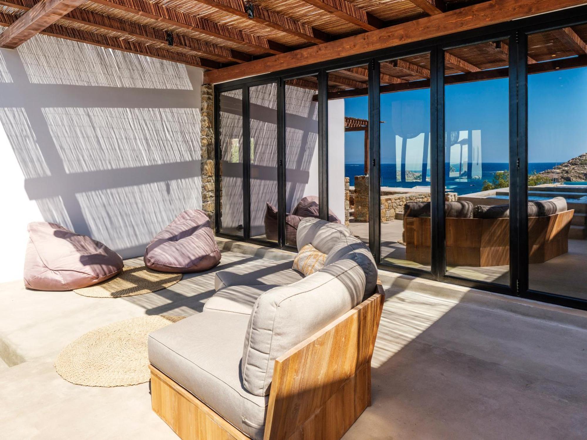Trinity Mykonos - Beachfront Villa بلاتيس يالوس المظهر الخارجي الصورة