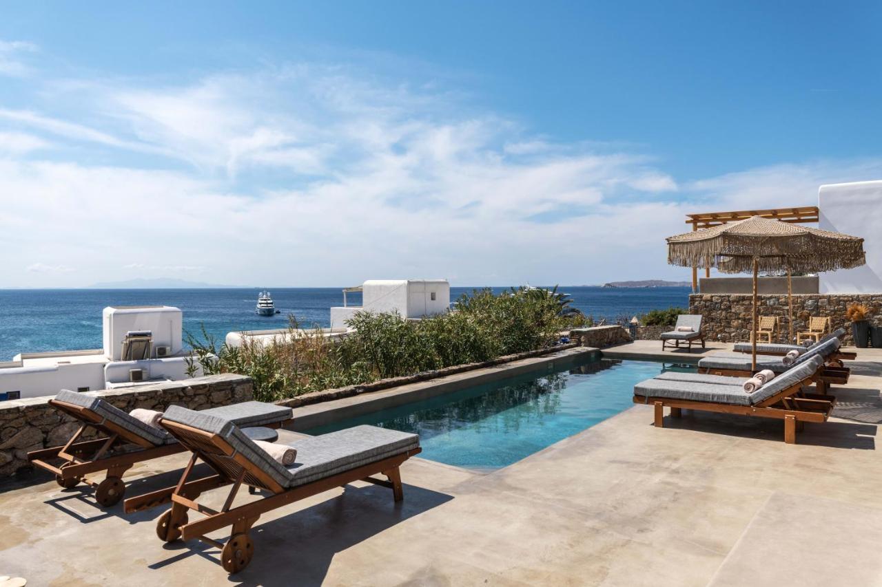 Trinity Mykonos - Beachfront Villa بلاتيس يالوس المظهر الخارجي الصورة