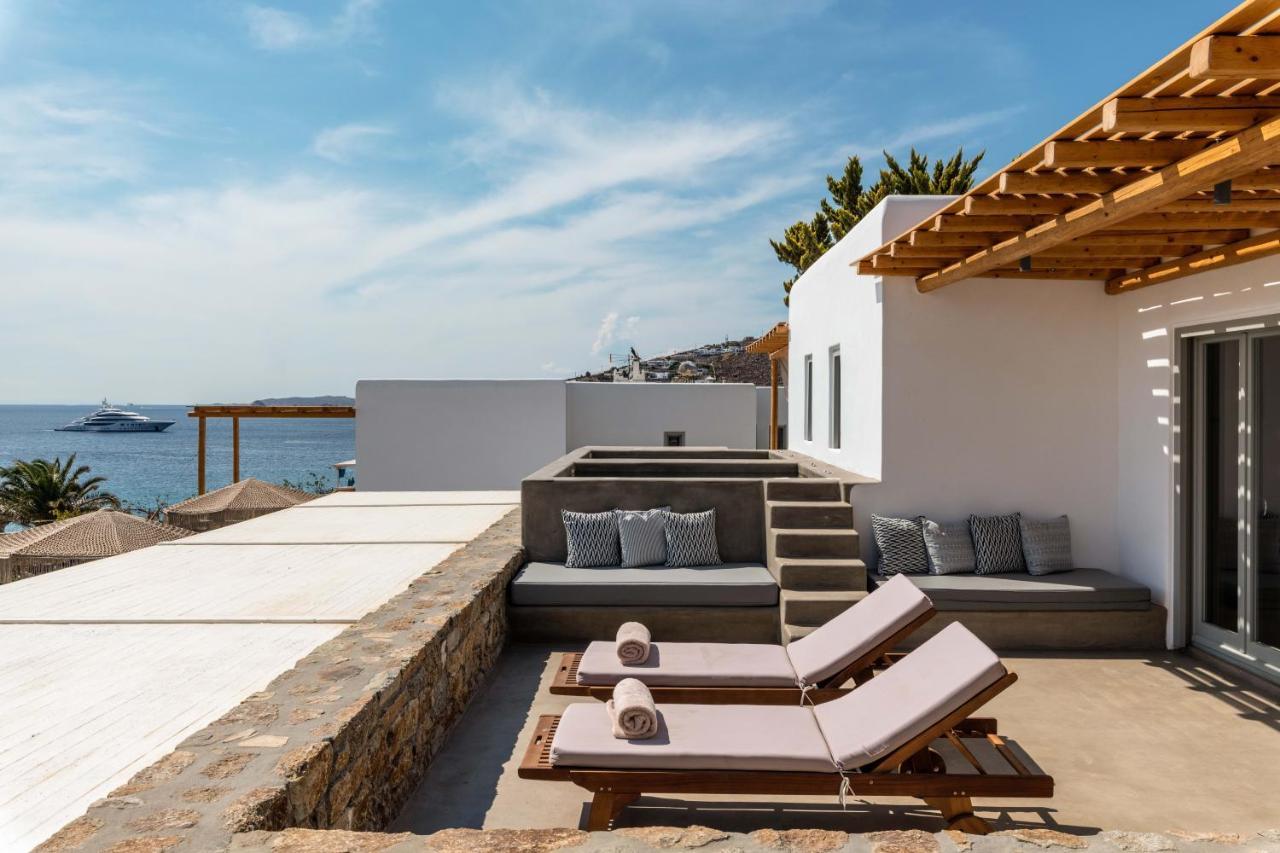 Trinity Mykonos - Beachfront Villa بلاتيس يالوس المظهر الخارجي الصورة